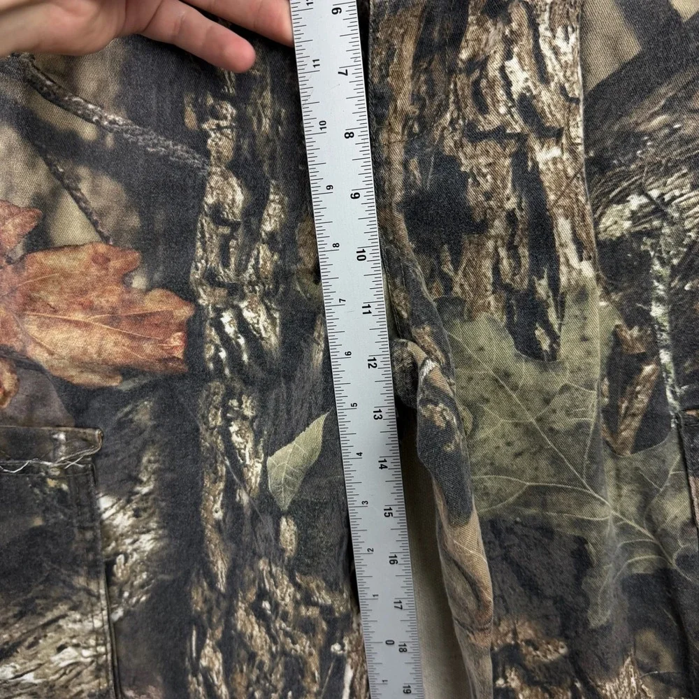 Mossy Oak Cargo Pants Mens 31x29 Camo Brown Green Drawstring Hem Outdoor Utility